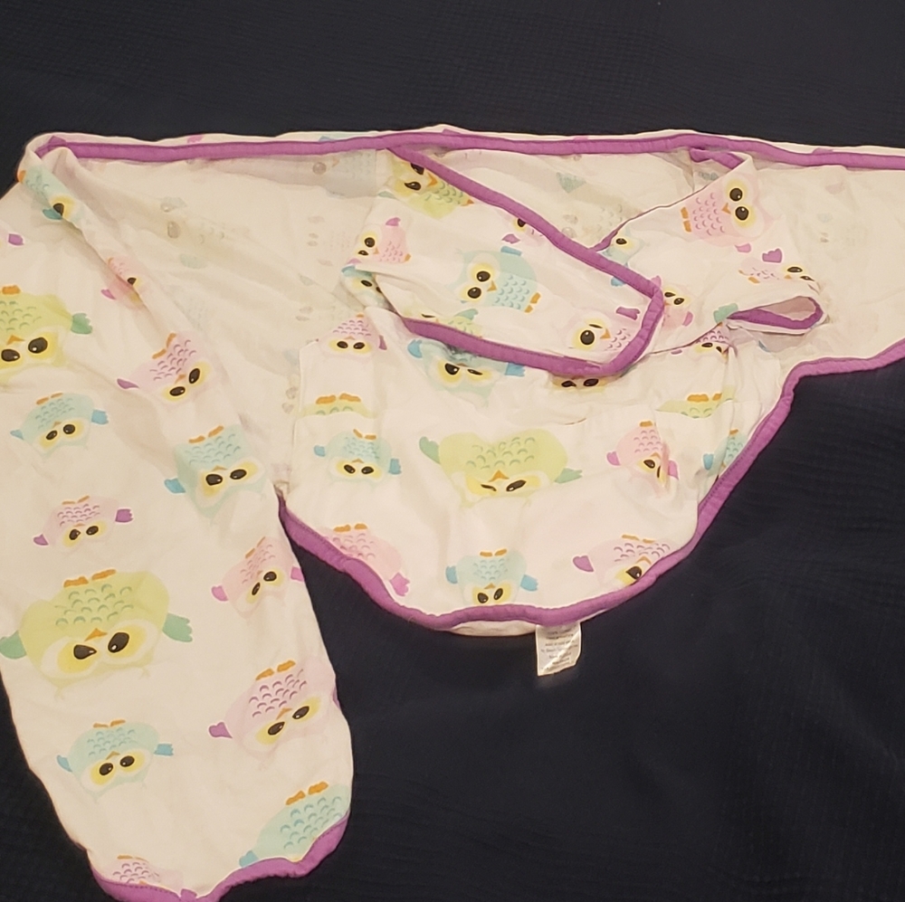 Miracle blanket newborn swaddle in owl print
